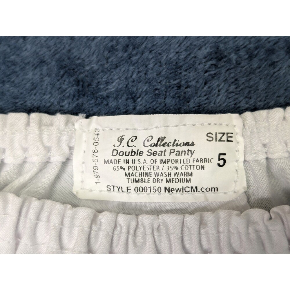JC Collections Girls Size 5 White Eyelet Trimmed Double Seat Panty Bloomers - Picture 3 of 4